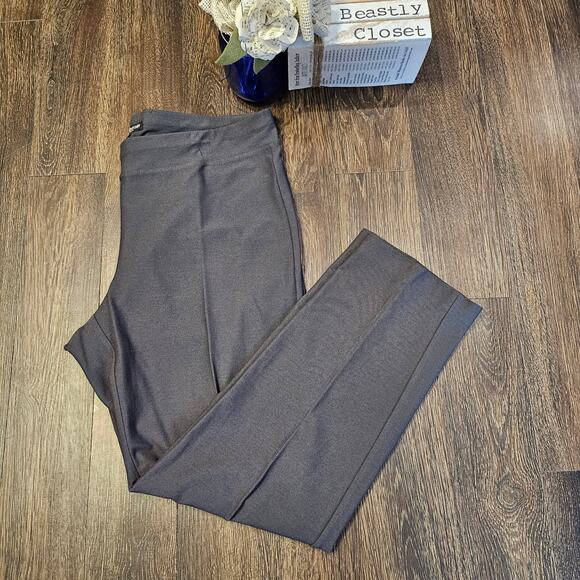 Eileen Fisher Pants Mid Rise Tapered Crop Leg Pull On Crepe Pant Medium Petite - Picture 1 of 8